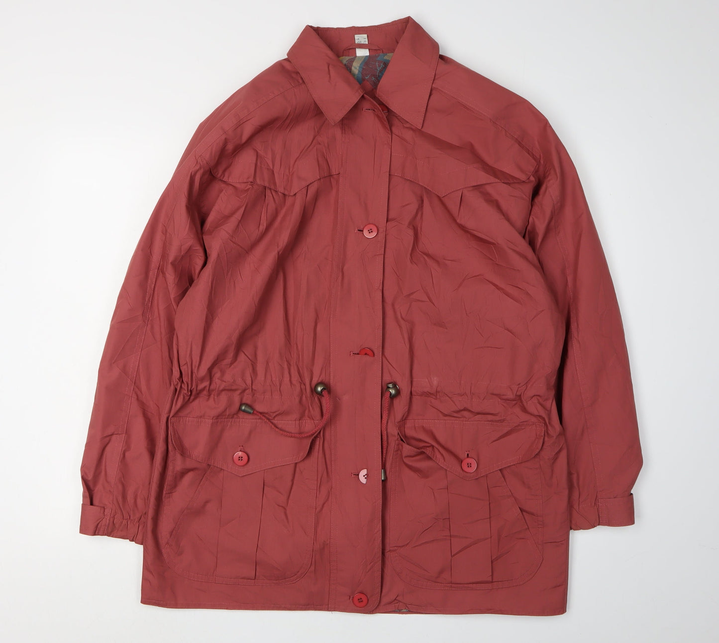 Womens UK Size 14 Vintage Red Parka Coat