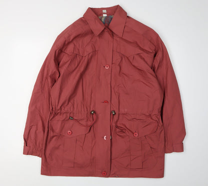Womens UK Size 14 Vintage Red Parka Coat