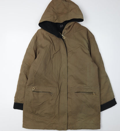 Panwear Women's Brown Hooded Parka Jacket Size 10 Casual