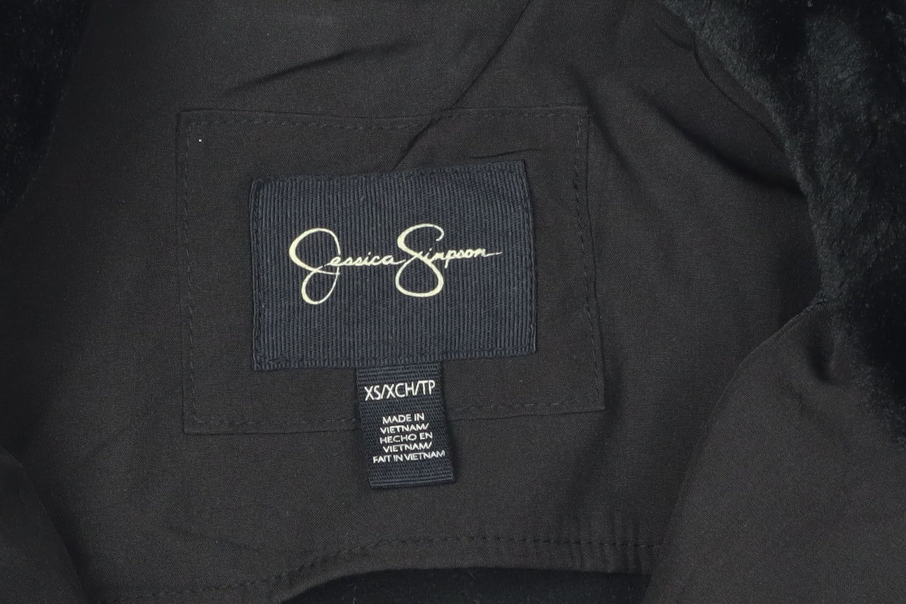 Jessica Simpson Women's Black Parka Coat XS Hooded Zip