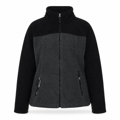 Lands' End Women's Black Grey Fleece Jacket M Casual