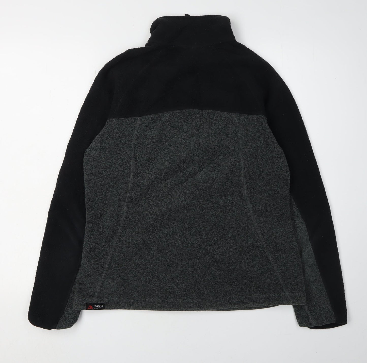 Lands' End Women's Black Grey Fleece Jacket M Casual