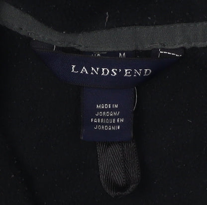 Lands' End Women's Black Grey Fleece Jacket M Casual