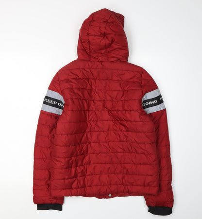 LC Waikiki Boys Red Puffer Jacket 12-13 Years Hooded