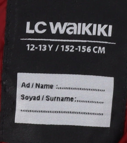 LC Waikiki Boys Red Puffer Jacket 12-13 Years Hooded