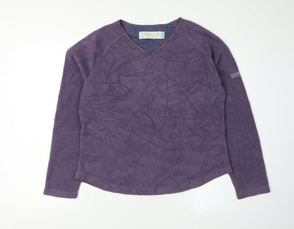 Regatta Women's Purple Sweatshirt, Size 14, Fleece V-Neck