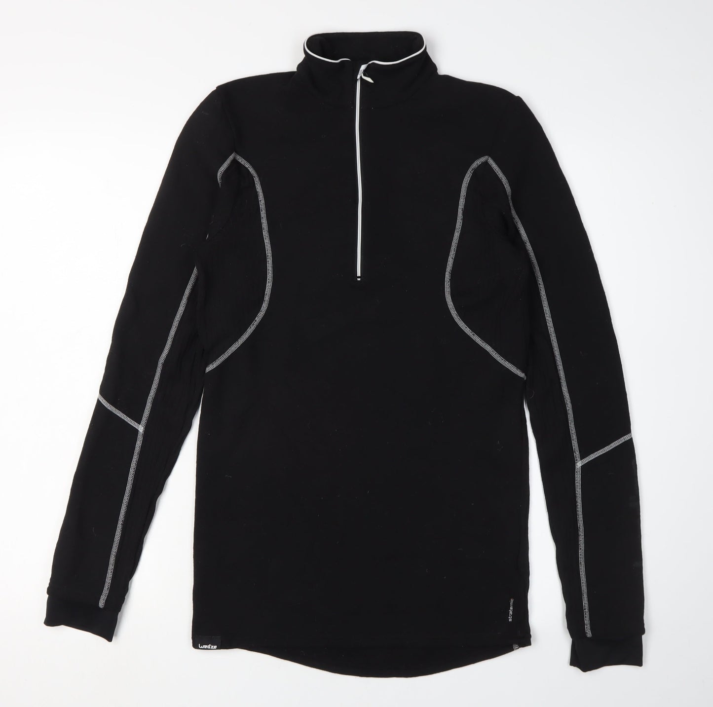 Mens UK Size XS Oxylane Black 1/2 Zip Sweatshirt