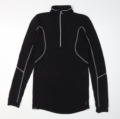 Mens UK Size XS Oxylane Black 1/2 Zip Sweatshirt