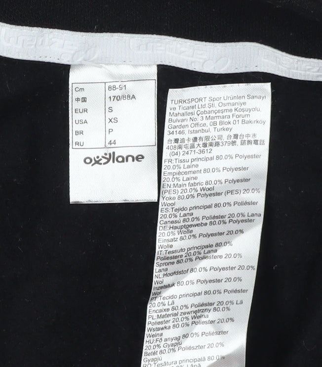 Mens UK Size XS Oxylane Black 1/2 Zip Sweatshirt