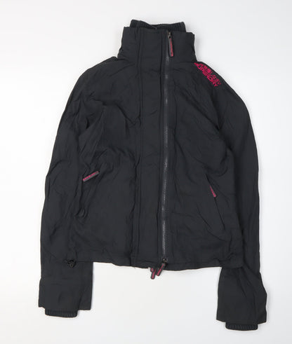 Superdry Women's Black Cropped Winter Jacket, S, Full Zip