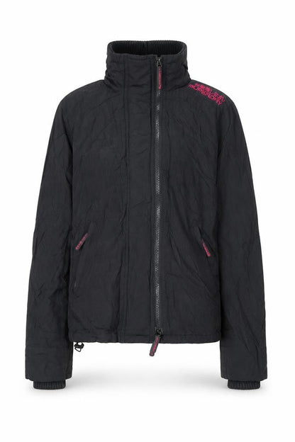 Superdry Women's Black Cropped Winter Jacket, S, Full Zip