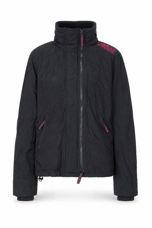 Superdry Women's Black Cropped Winter Jacket, S, Full Zip