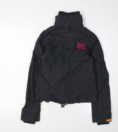Superdry Women's Black Cropped Winter Jacket, S, Full Zip