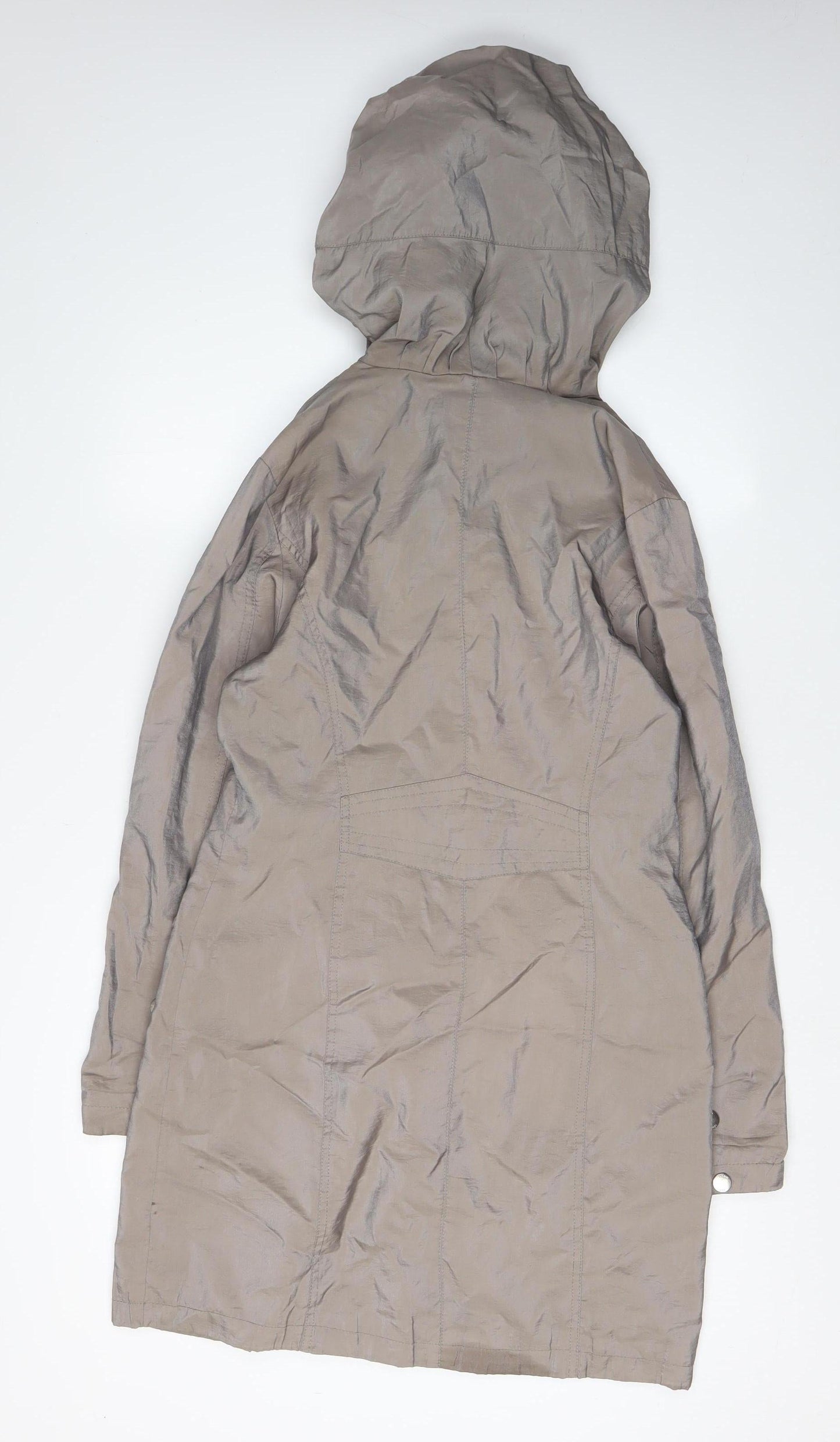 Utex Women's Beige Parka Coat S Hooded Casual