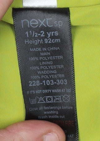 Next Boys Green Sleeveless Hooded Bodywarmer 2 Years