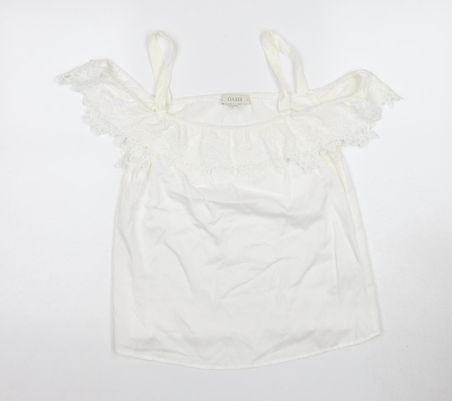 Womens UK Size 10 Oasis White Camisole Blouse