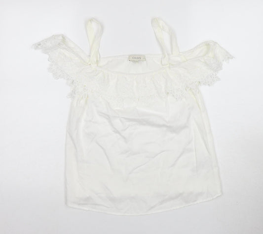 Womens UK Size 10 Oasis White Camisole Blouse