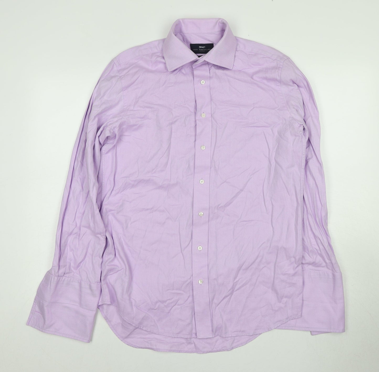 Mens UK Collar Size 15.5 Paul Costelloe Smart Purple  Dress Shirt