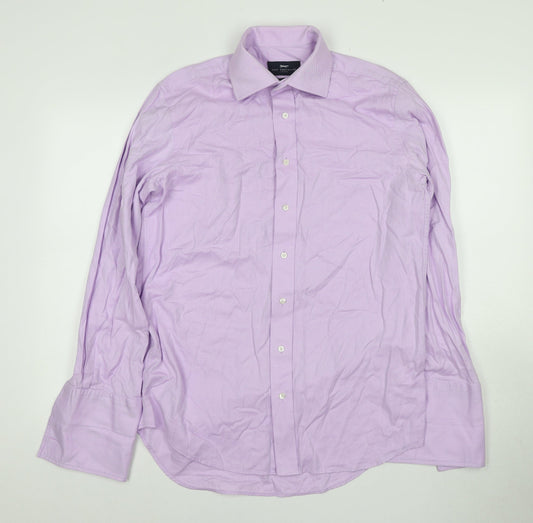 Mens UK Collar Size 15.5 Paul Costelloe Smart Purple  Dress Shirt