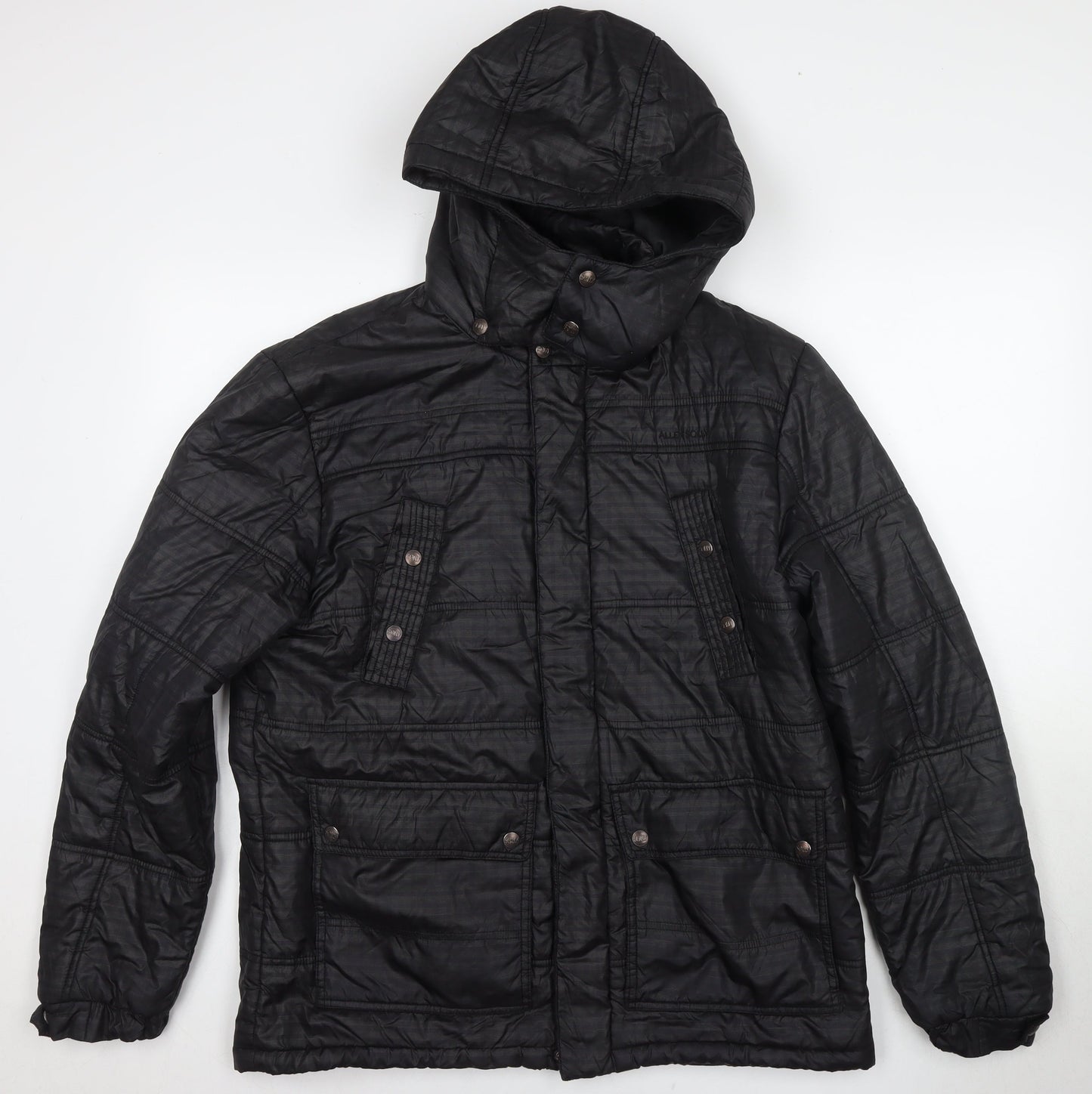 Allen Solly Women's Black Hooded Puffer Jacket XL