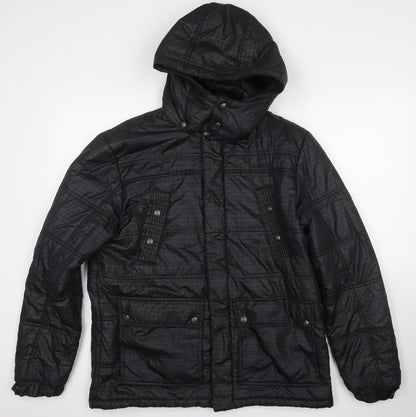 Allen Solly Women's Black Hooded Puffer Jacket XL