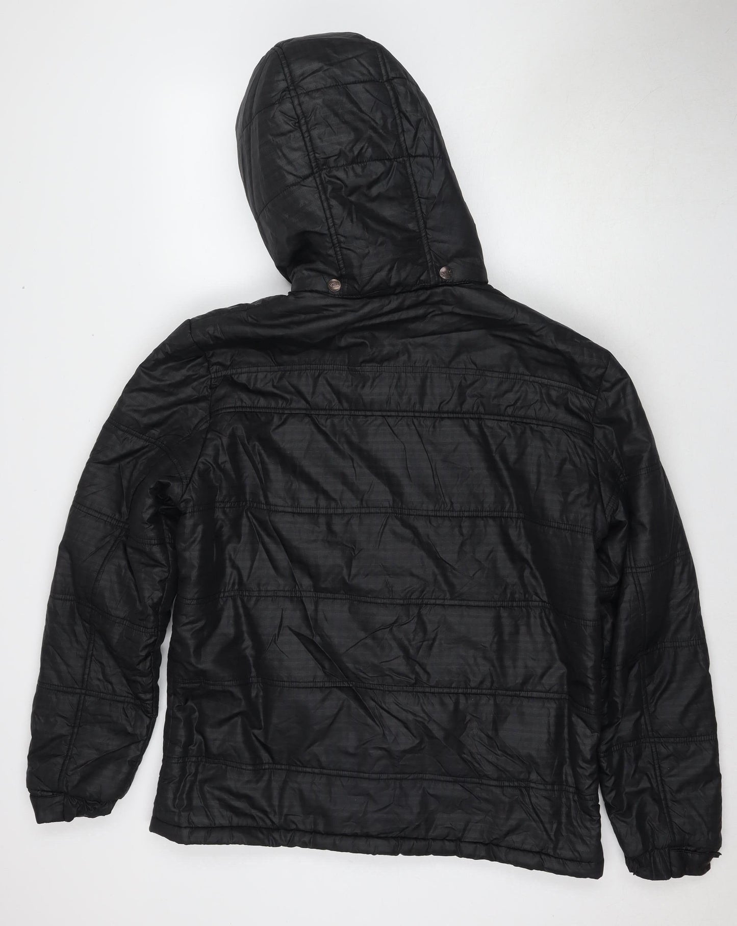 Allen Solly Women's Black Hooded Puffer Jacket XL