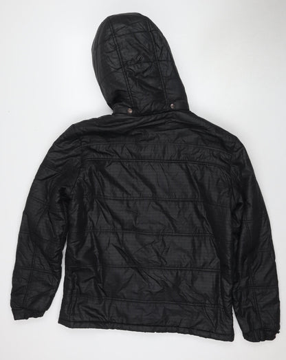 Allen Solly Women's Black Hooded Puffer Jacket XL