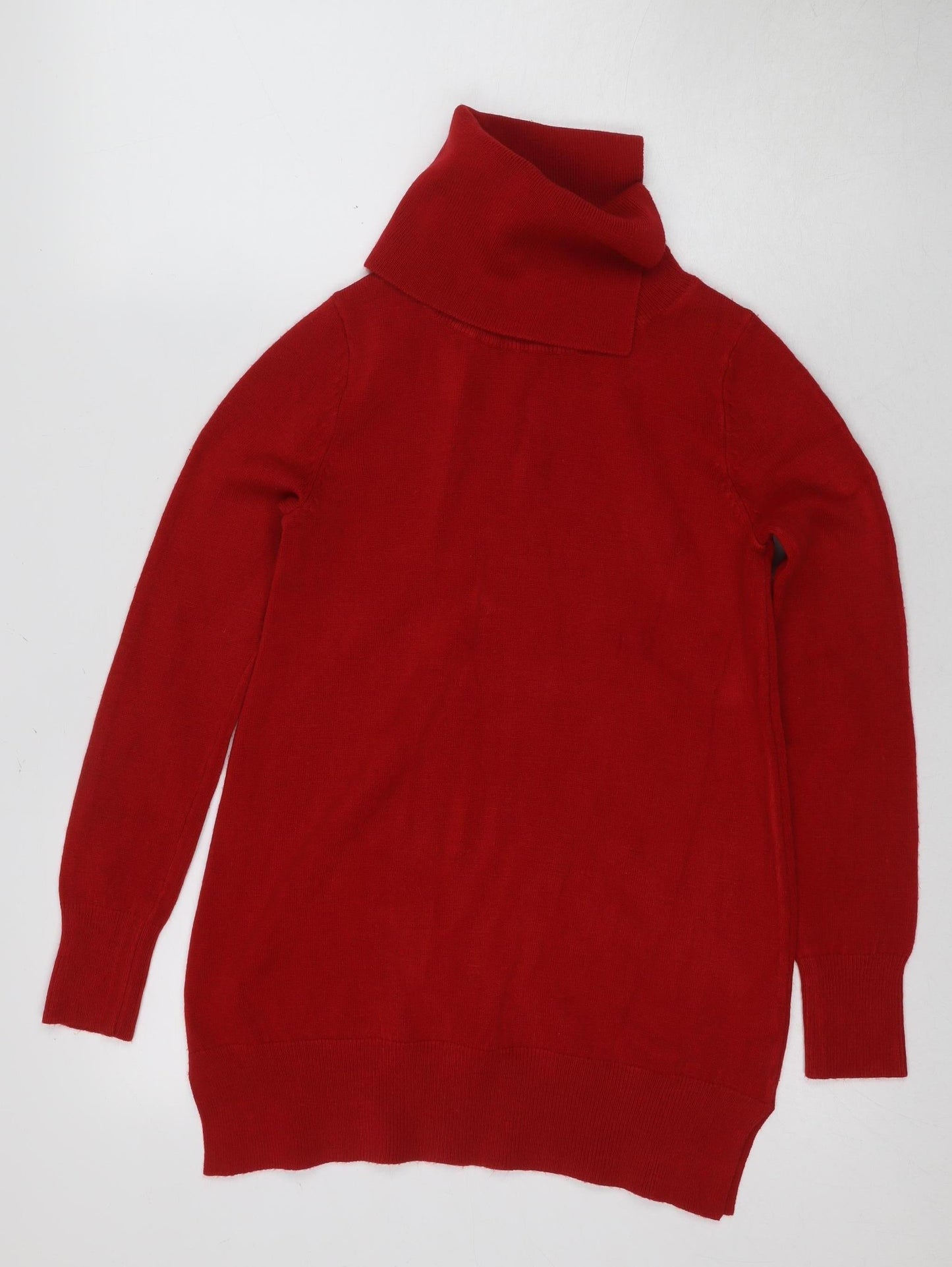 Womens UK Size 8 Marks and Spencer Red Tunic Jumper
