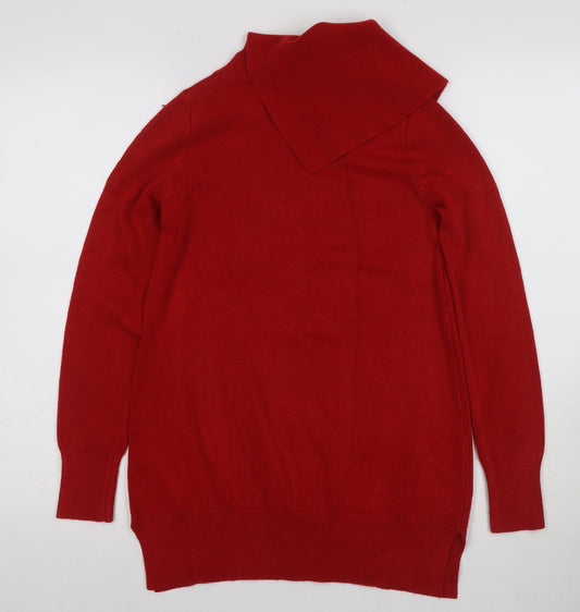 Womens UK Size 8 Marks and Spencer Red Tunic Jumper