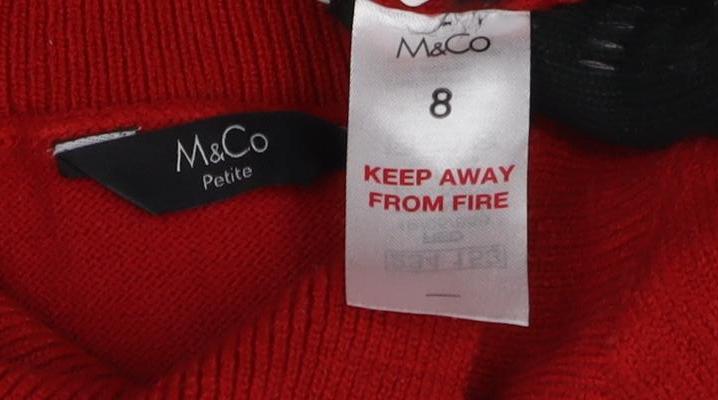 Womens UK Size 8 Marks and Spencer Red Tunic Jumper