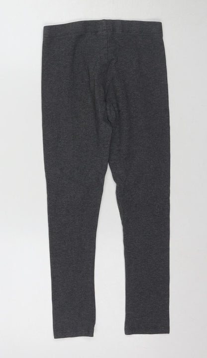 Next Girls Grey Leggings 8 Years Cotton Slim Fit Activewear