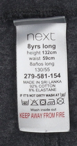 Next Girls Grey Leggings 8 Years Cotton Slim Fit Activewear
