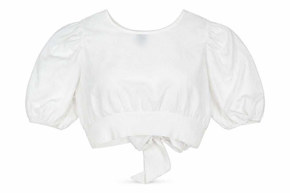 Womens UK Size M H&M White Cropped Blouse