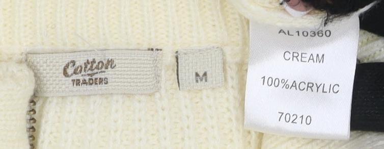 Cotton Traders Men's Ivory M Full Zip Jumper