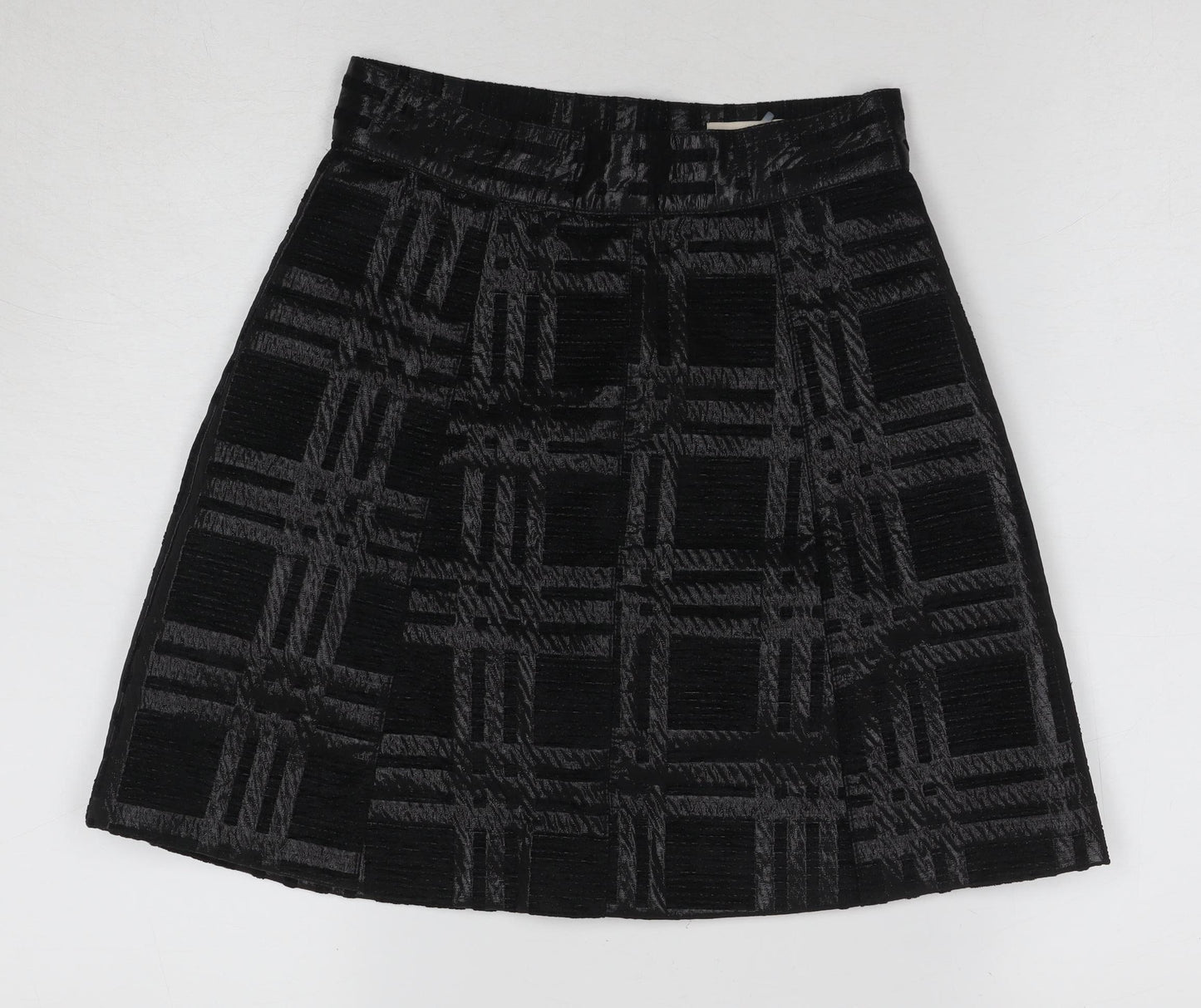 H&M Women's Black A-Line Skirt Check Size 6