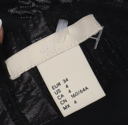 H&M Women's Black A-Line Skirt Check Size 6