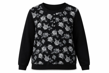 Womens UK Size 14 M&Co Black Henley Jumper