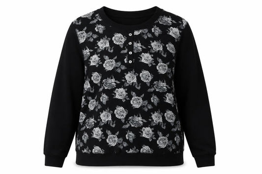 Womens UK Size 14 M&Co Black Henley Jumper
