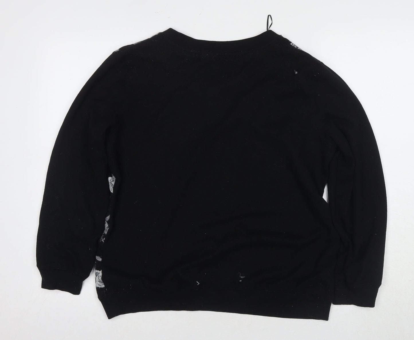 Womens UK Size 14 M&Co Black Henley Jumper