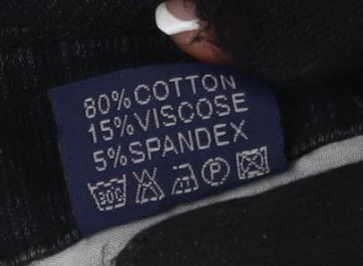 Qizhen Women's Black Jeans Size 29 with Button Accents