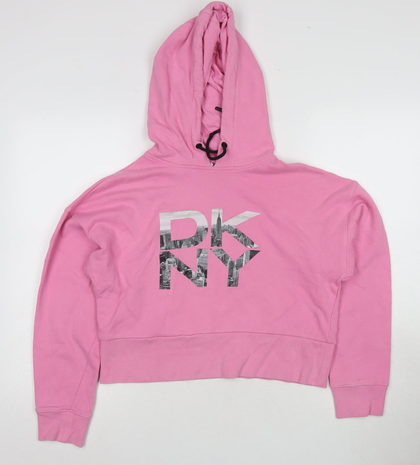 DKNY Women's Pink Hooded Pullover Hoodie XS