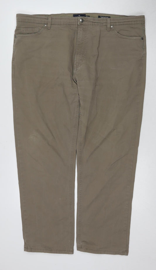 Marks and Spencer Men's Brown Chino Trousers Size 42W