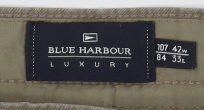 Marks and Spencer Men's Brown Chino Trousers Size 42W