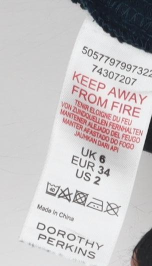 Dorothy Perkins Women's Blue Corduroy Pinafore Dress, Size 6