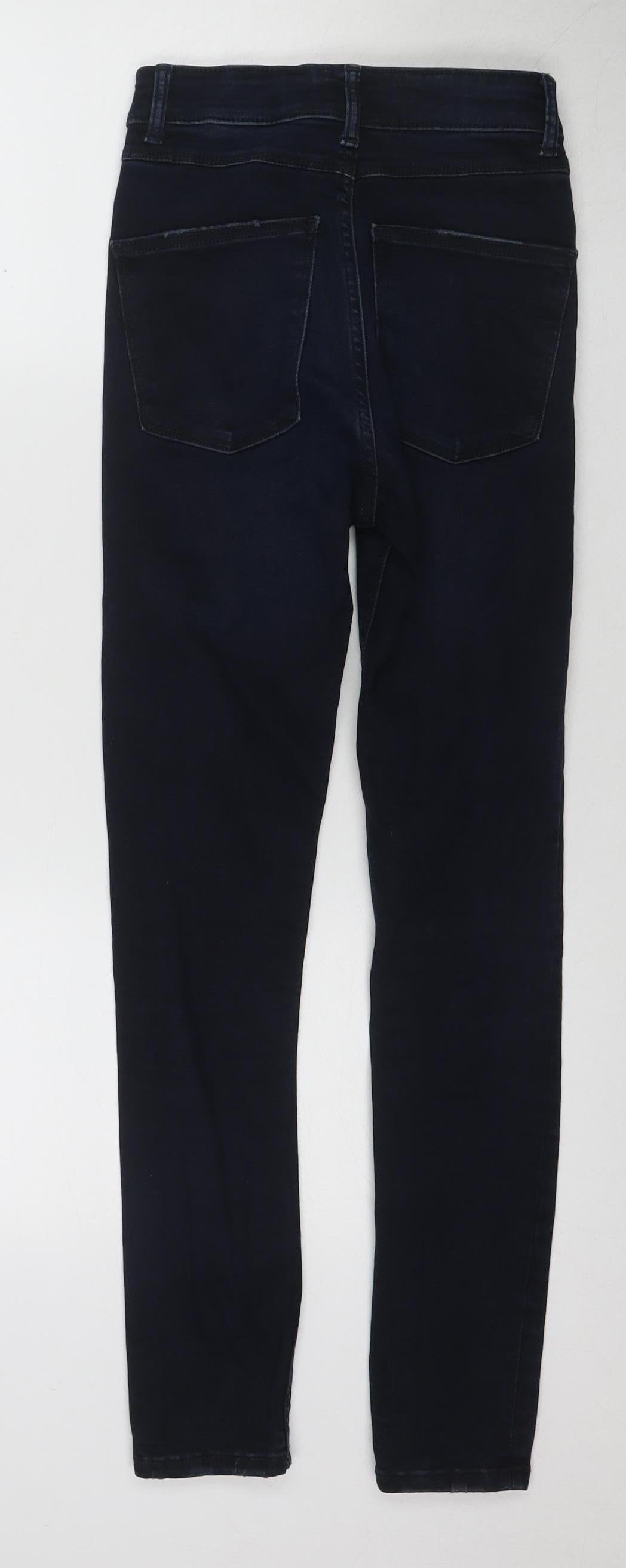 Zara Women's Skinny Jeans - Dark Blue, Size 6