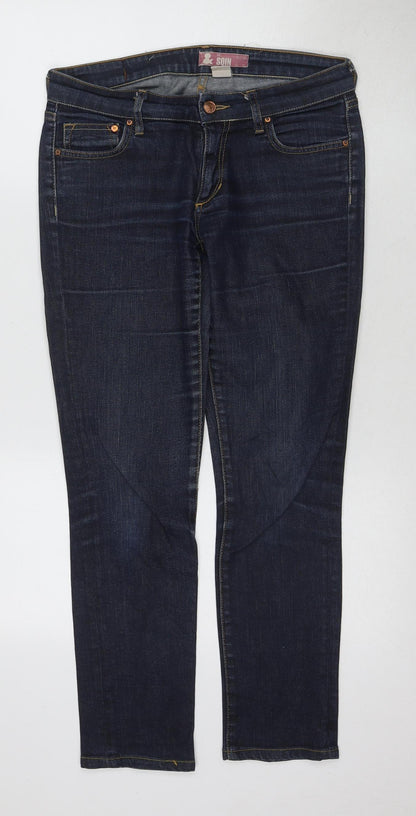 Womens UK Size 1 SQIN Slim Fit Slim Blue Jeans