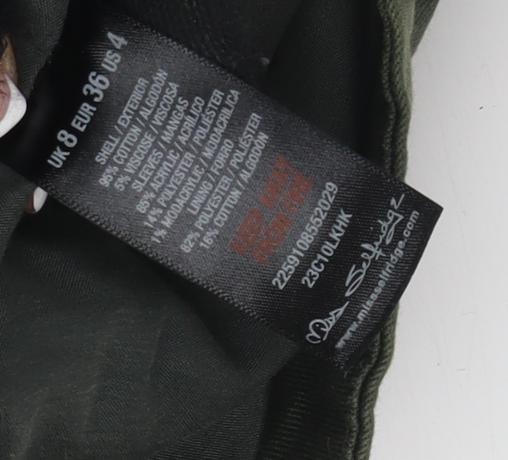 Womens UK Size 8 Miss Selfridge Green Basic Jacket
