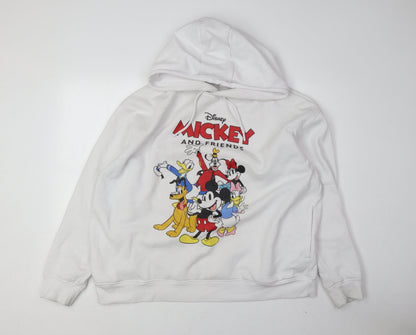 Unisex Adults UK Size XL Disney White Pullover Hoodie