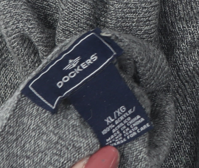 Dockers Men's XL Grey Argyle Knit Pullover Jumper