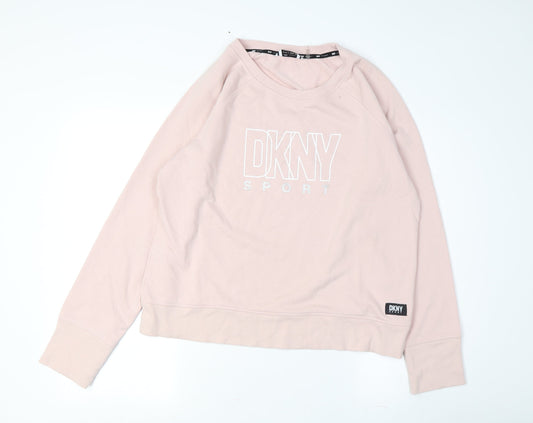 DKNY Women's Pink Pullover Sweatshirt, Size L